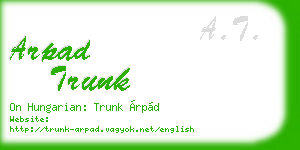 arpad trunk business card